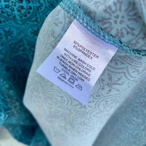 Lola 3/4 Sleeve Ruched Dress Blue Print Size S Casual Spring - Picture 6 of 6